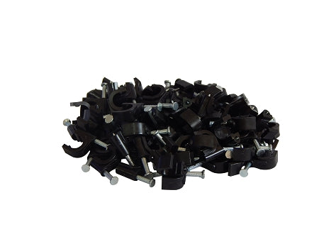 Your Cable Store 100 Pack Black RG6 Cable Clips 8mm