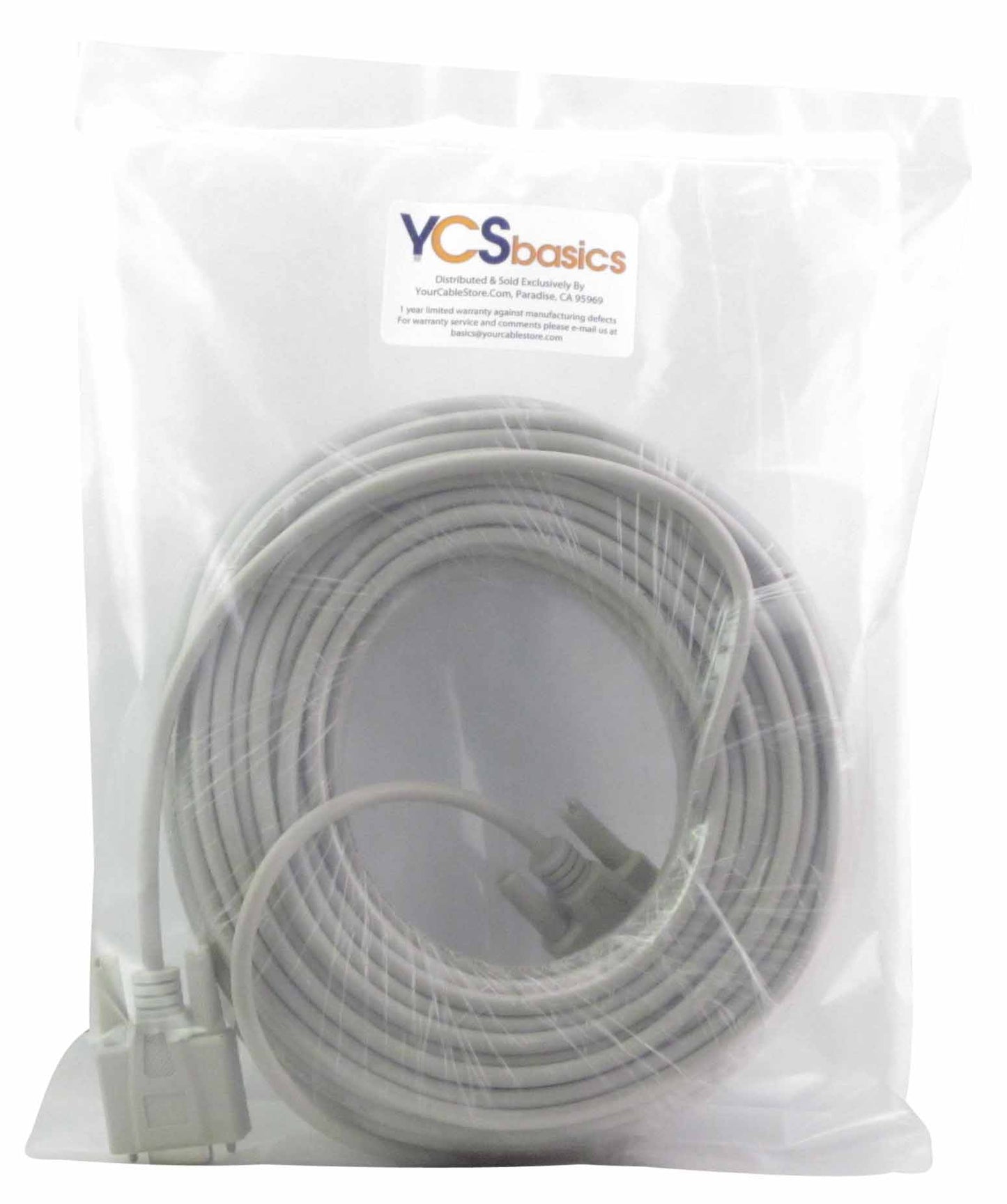 YCS Basics 100 Foot DB9 9 Pin Serial / RS232 Male / Female Extension Cable