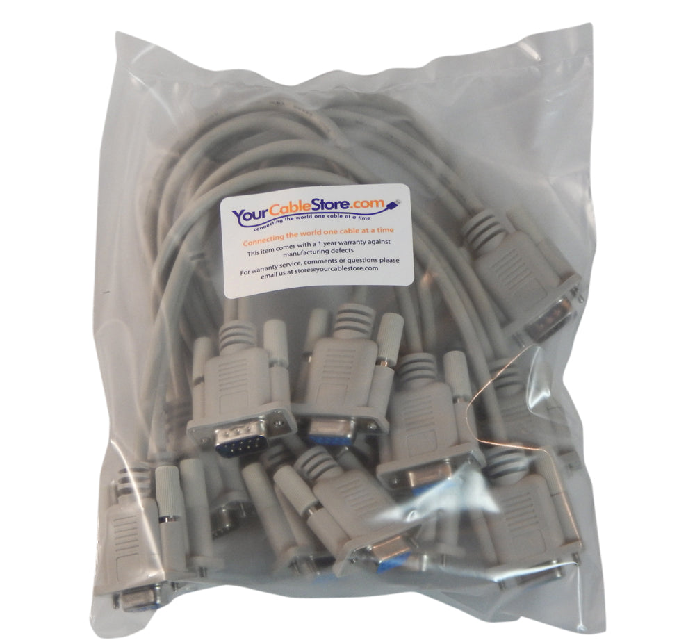 Your Cable Store 5 Pack Your Cable Store 1 foot DB9 9 Pin Serial Splitter Cable 1 Male To 2 Female.