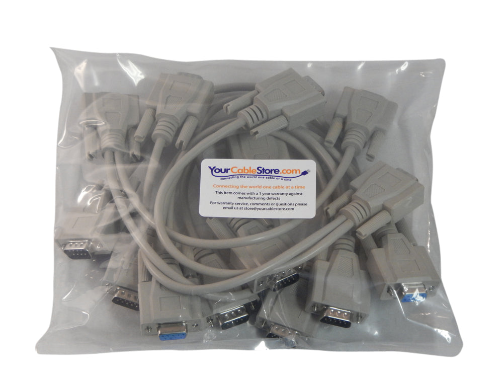 Your Cable Store 5 Pack Your Cable Store 1 foot DB9 (9 pin serial port) Splitter Cable. 1 Female to 2 male.