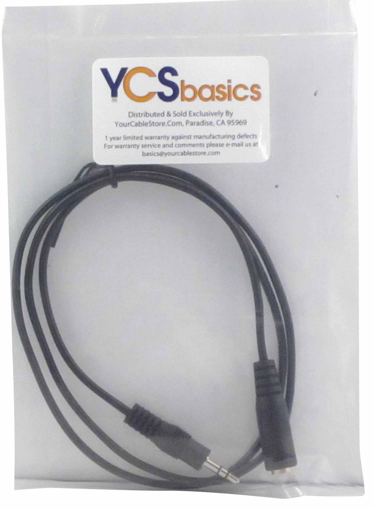 YCS Basics Five Pack 3 Foot AUX Cable 3.5mm Stereo Headphone Extension Cable