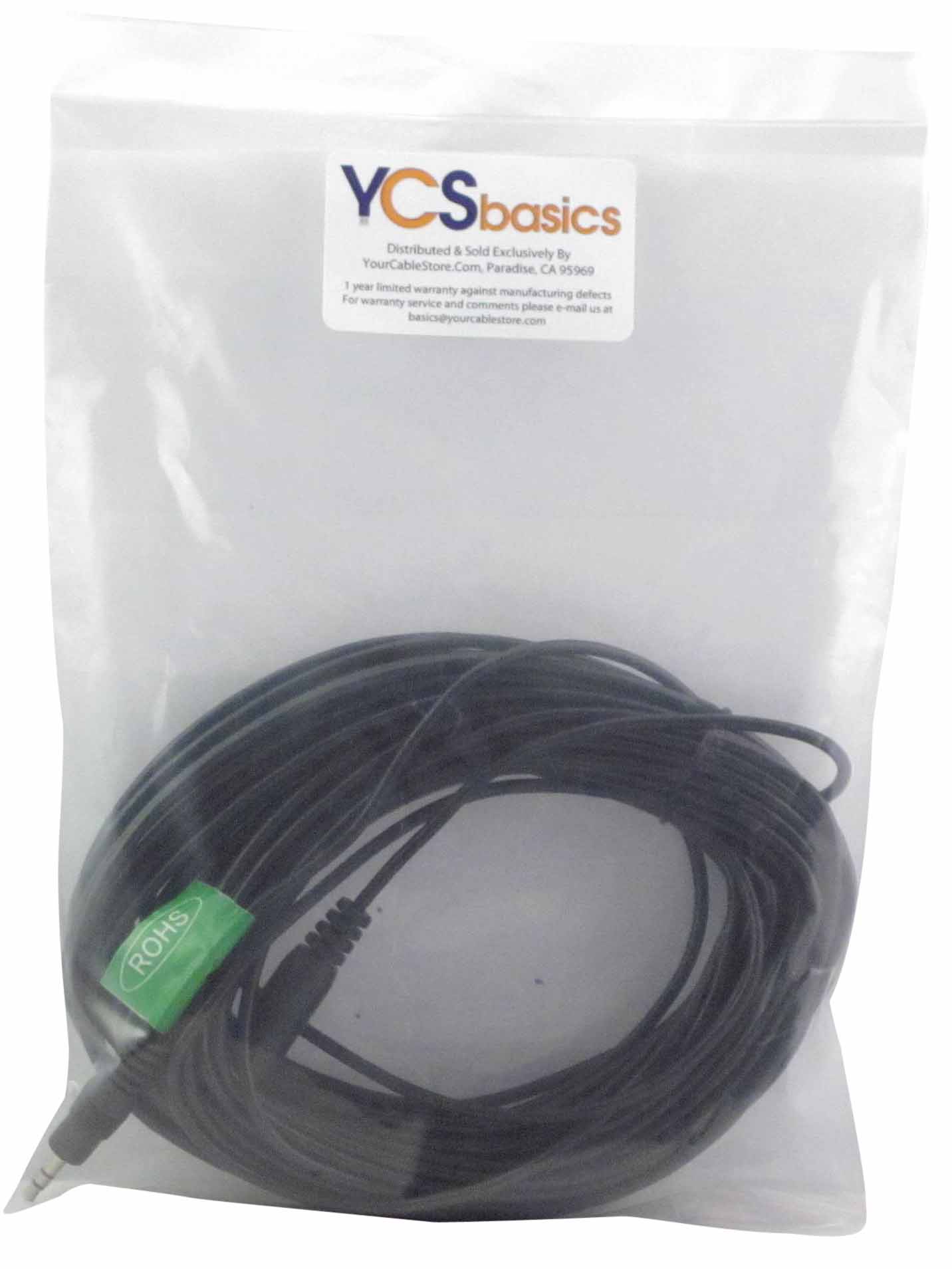 YCS Basics 50 Foot AUX Cable 3.5mm Stereo Headphone Extension Cable