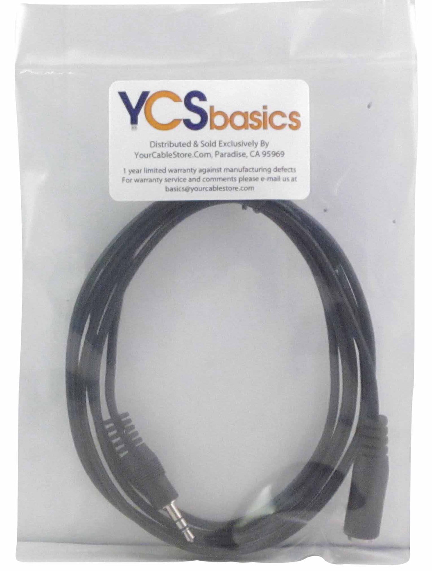 YCS Basics 6 Foot AUX Cable 3.5mm Stereo Headphone Extension Cable