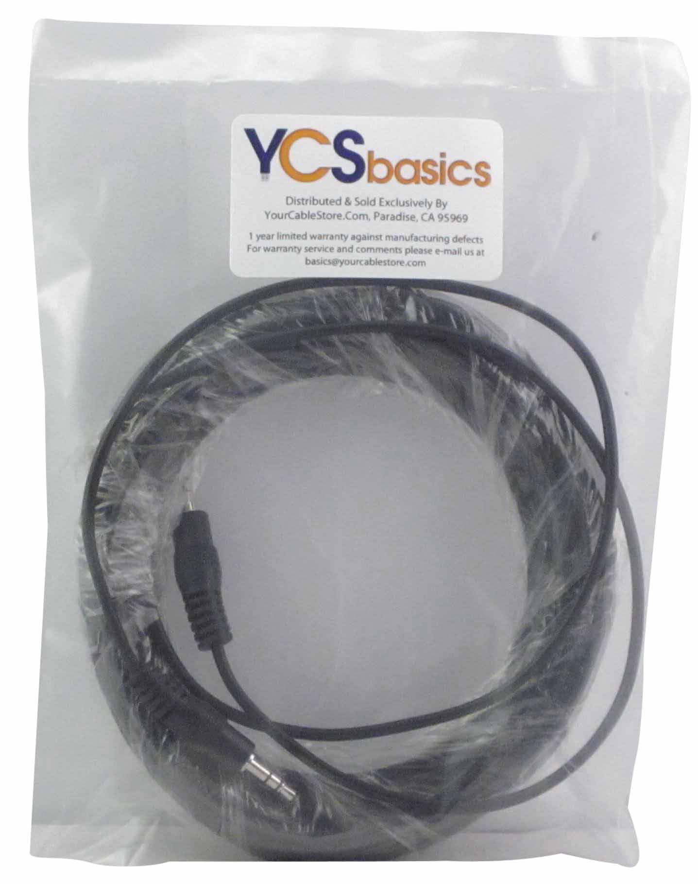 YCS basics 35 Foot 3.5mm Stereo Male To Male Aux Patch Cable Headphone / Phone / MP3 for Your Car AUX Port, Smartphone, Tablet