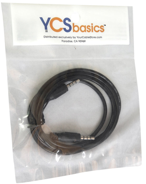 YCS Basics 3 Foot 3.5mm Male To Male  4 Conductor Cable