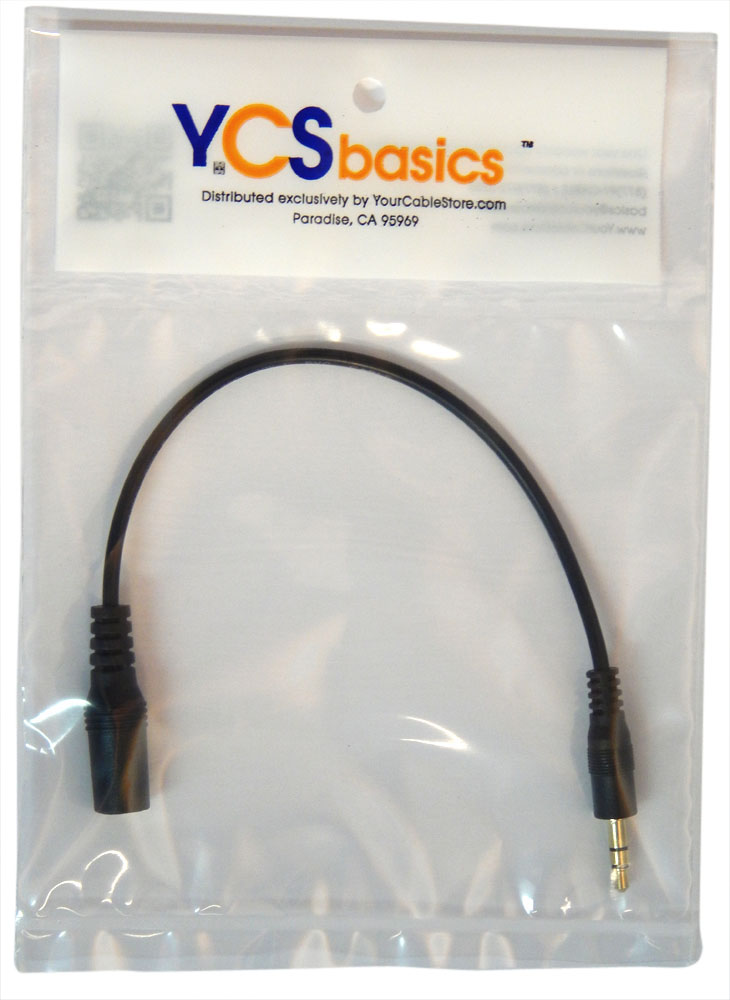 YCS Basics Smartphone / Headset To Headphone Adapter Cable Turns A Headset With Microphone (TRRS) Into Headphones(TRS) And Removes The Microphone Channel