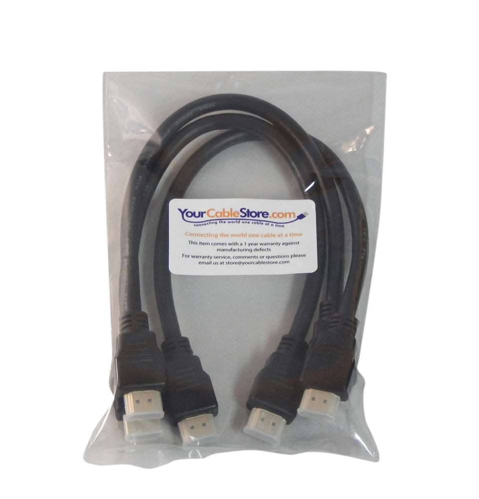 Your Cable Store 3 Pack 1 Foot HDMI 2.0 Male / Male Cable