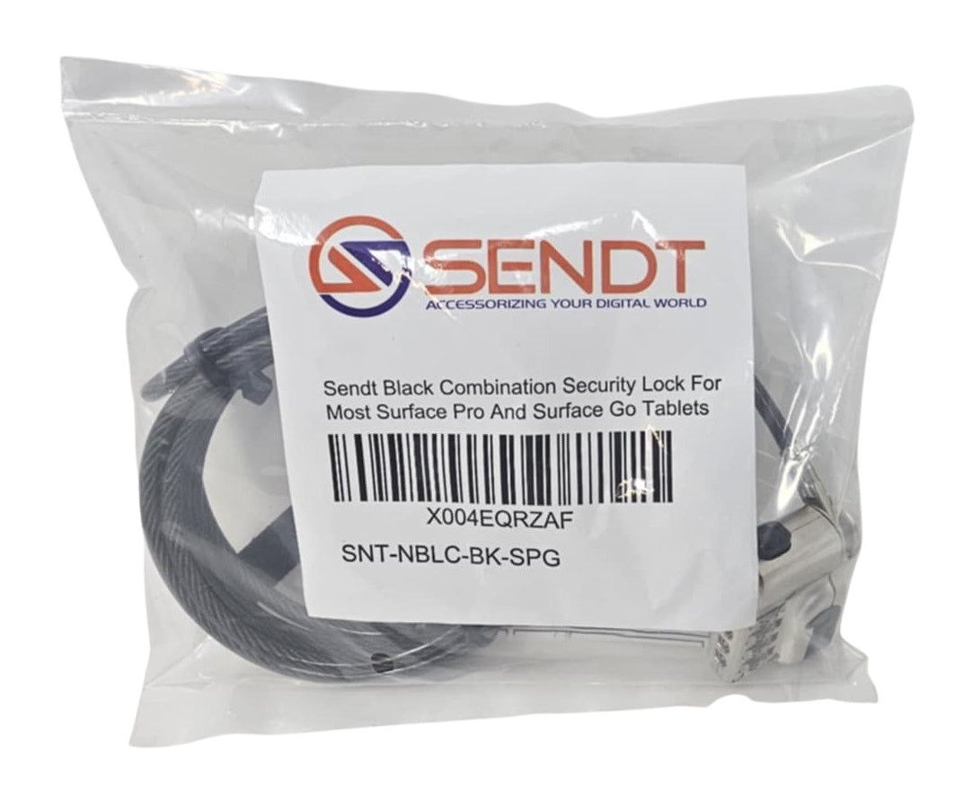 Sendt Black Combination Security Lock for Most Surface Pro and Surface Go Tablets