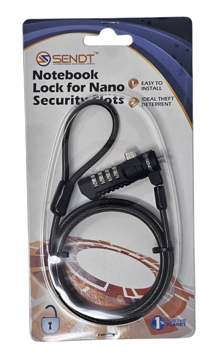 Silver Notebook Laptop Combination Lock for Nano Security Slots