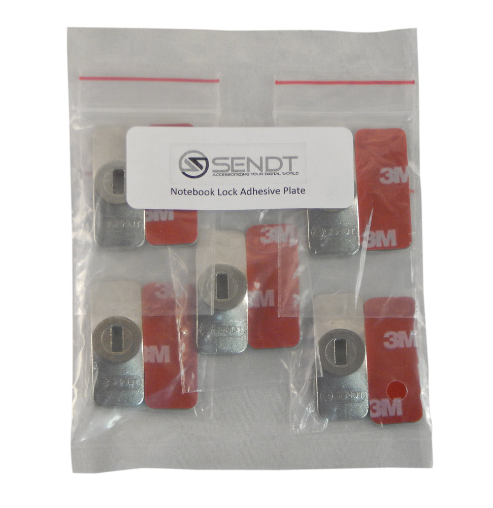 5 pack of Sendt Adhesive Plates: For use with tablets and other evices without a Kensington slot