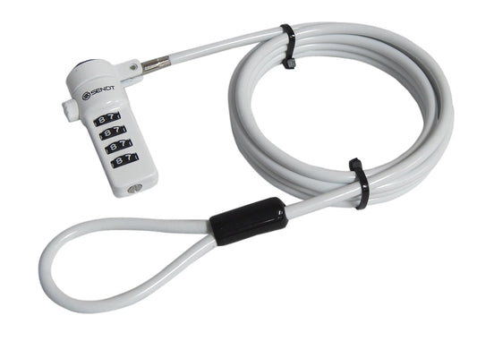 Sendt White Notebook / Laptop Combination Lock Security Cable