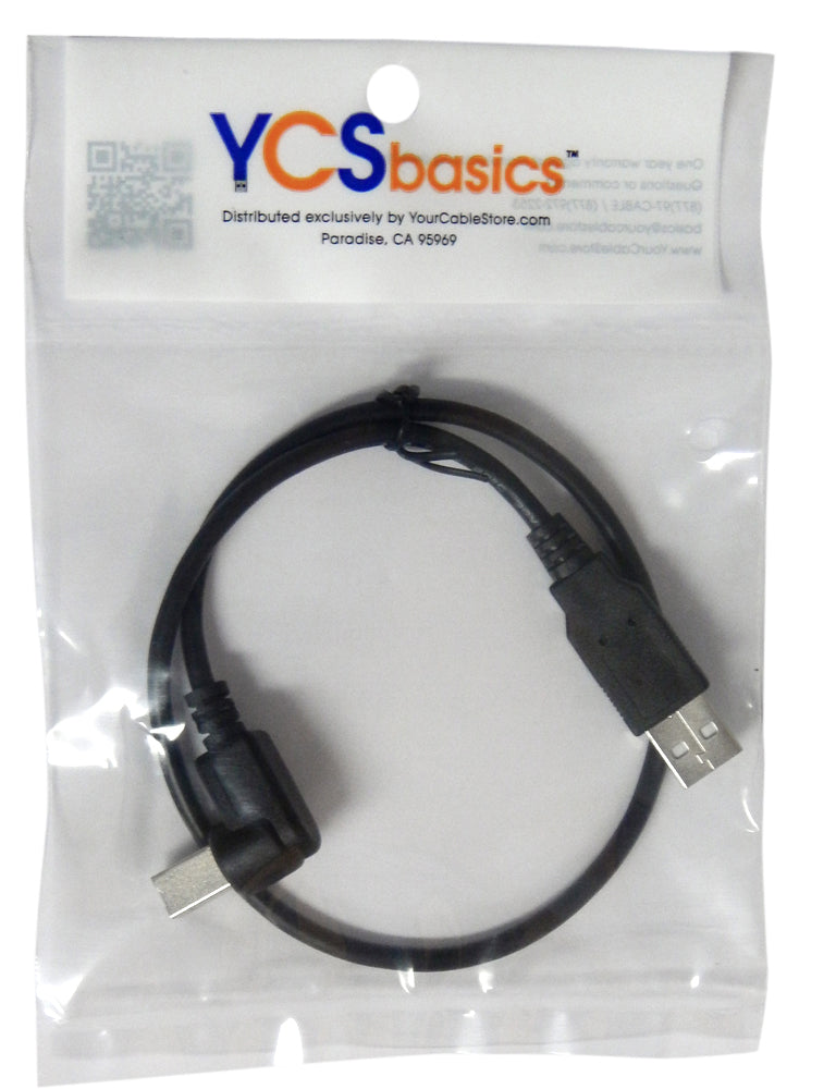 YCS Basics 18 inch USB 2.0 Right Angle Printer / Scanner Cable