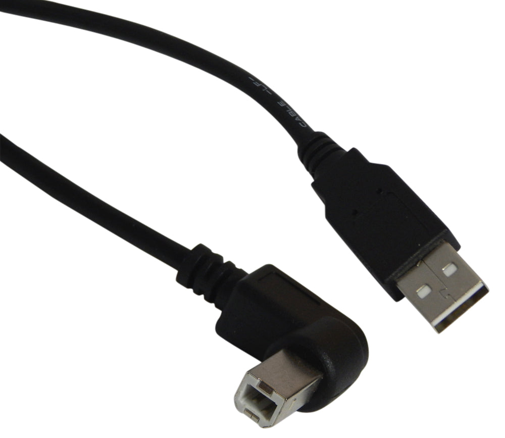 YCS Basics 18 inch USB 2.0 Right Angle Printer / Scanner Cable