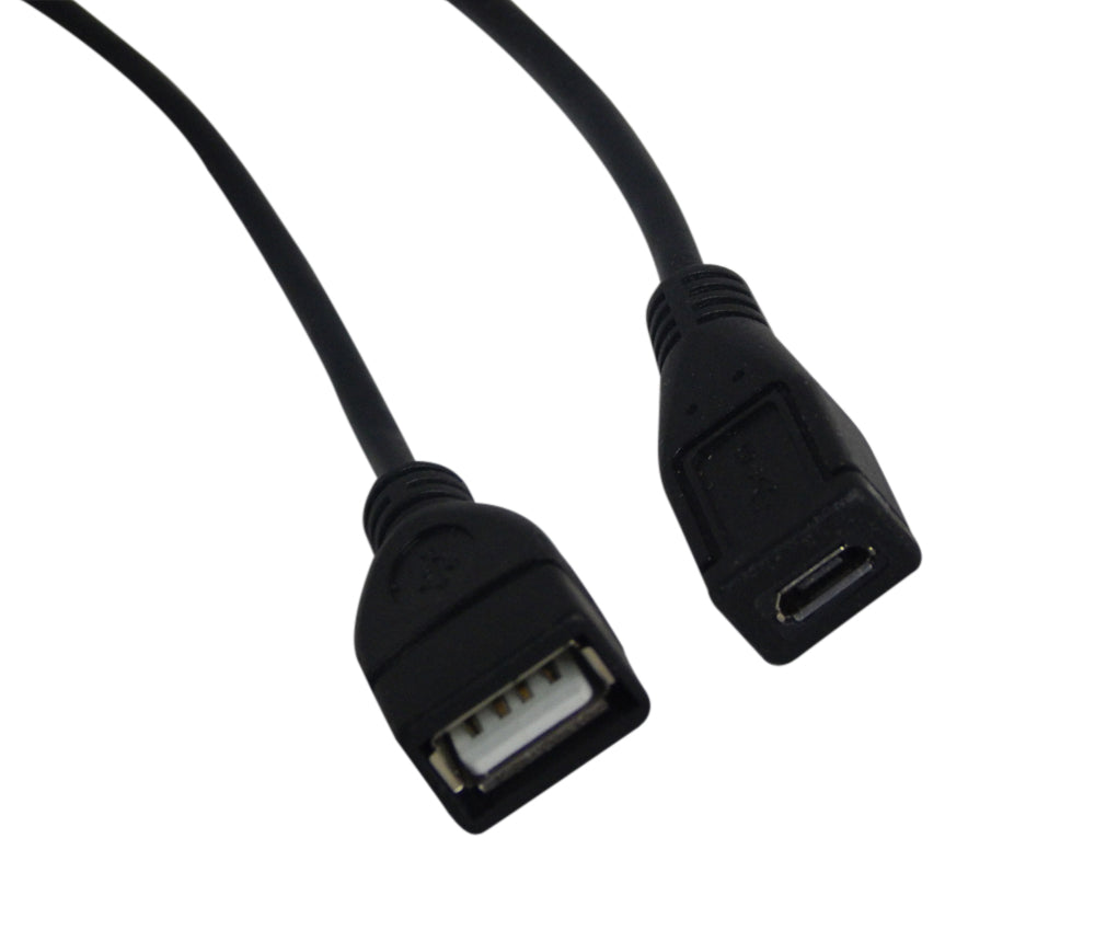 YCS Basics 9 Inch USB 2.0 A female to Micro B 5 Pin Female Extension Cable