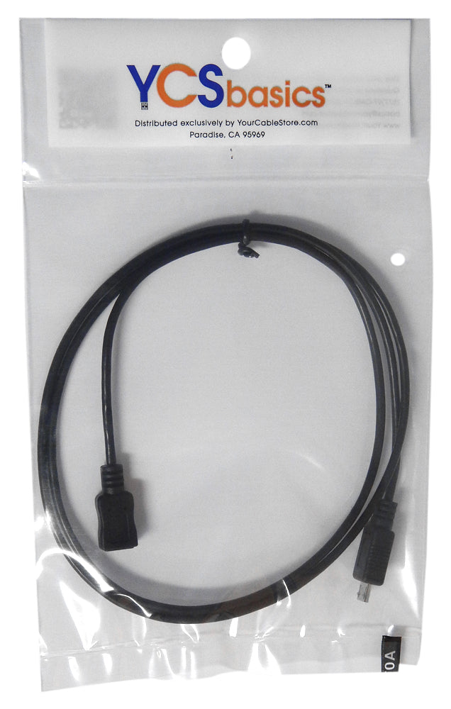 YCS Basics 3 foot USB Micro male to female OTG extension cable