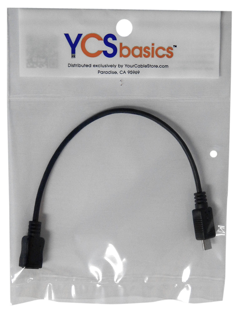 YCS Basics 6 inch USB Micro male to female OTG extension cable