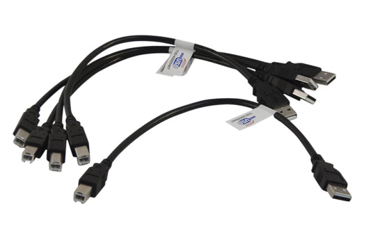 Your Cable Store 5 Pack of Your Cable Store Black 1 Foot USB 2.0 Male A to Male B Printer / Scanner Cables