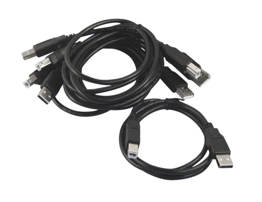 Your Cable Store 5 Pack of Your Cable Store Black 3 Foot USB 2.0 Male A to Male B Cables