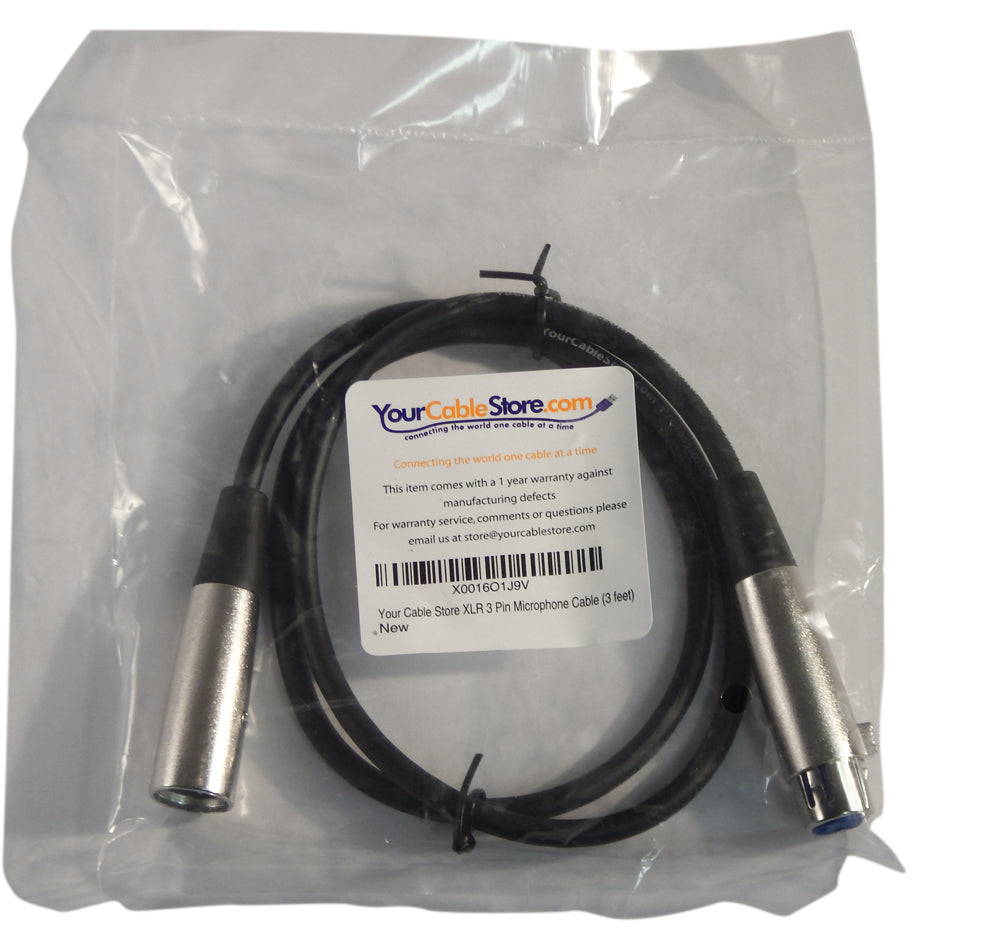 Your Cable Store 3 Foot XLR 3 Pin Male / Female Microphone Cable