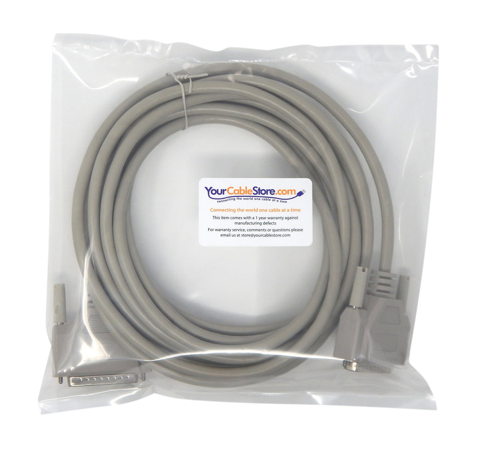 Your Cable Store 15 Foot DB25 25 Pin Serial Port Cable Male / Male RS232