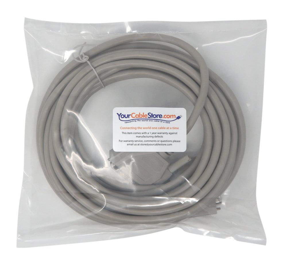 Your Cable Store 25 Foot DB25 25 Pin Serial Port Cable Male / Male RS232