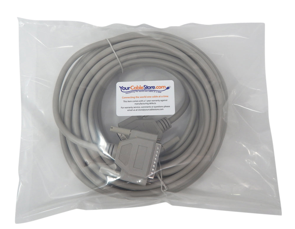 Your Cable Store 50 Foot DB25 25 Pin Serial Port Cable Male / Male RS232