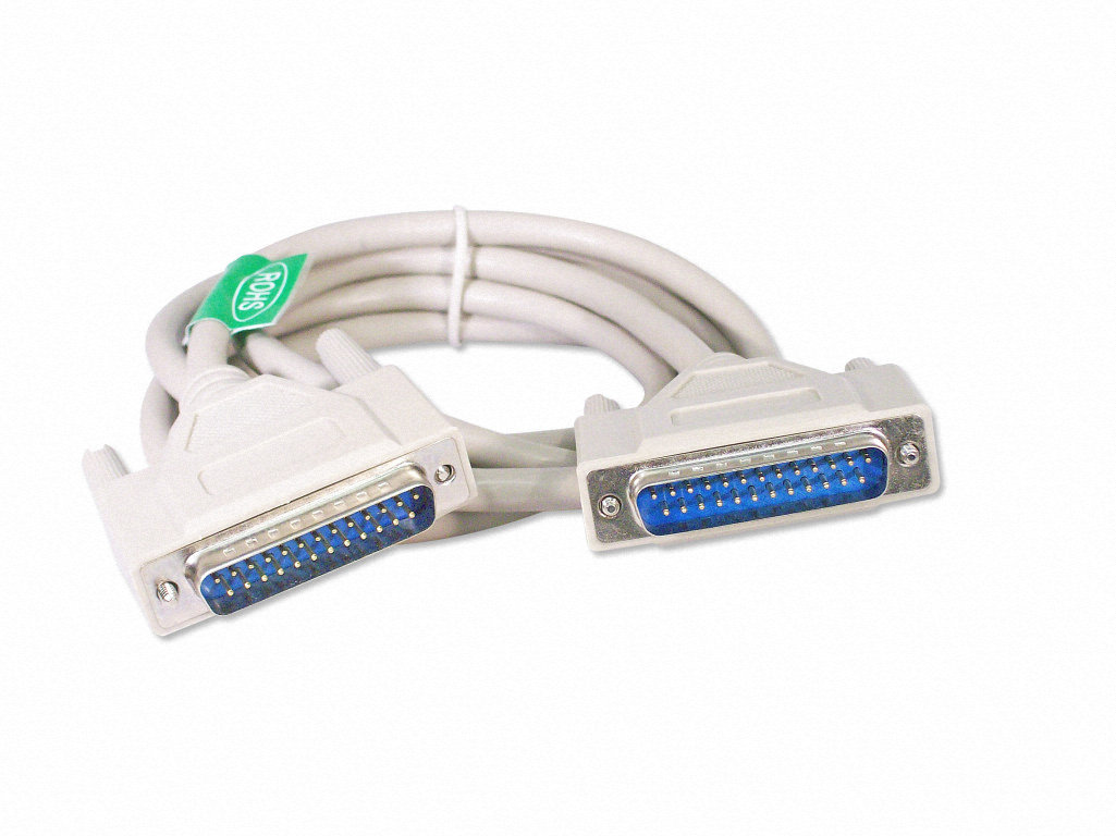 Your Cable Store 6 Foot DB25 25 Pin Serial Port Cable Male / Male RS232