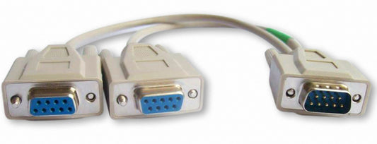 Your Cable Store 1 Foot 9 Pin Serial Splitter Cable DB9 1 Male / 2 Female RS232