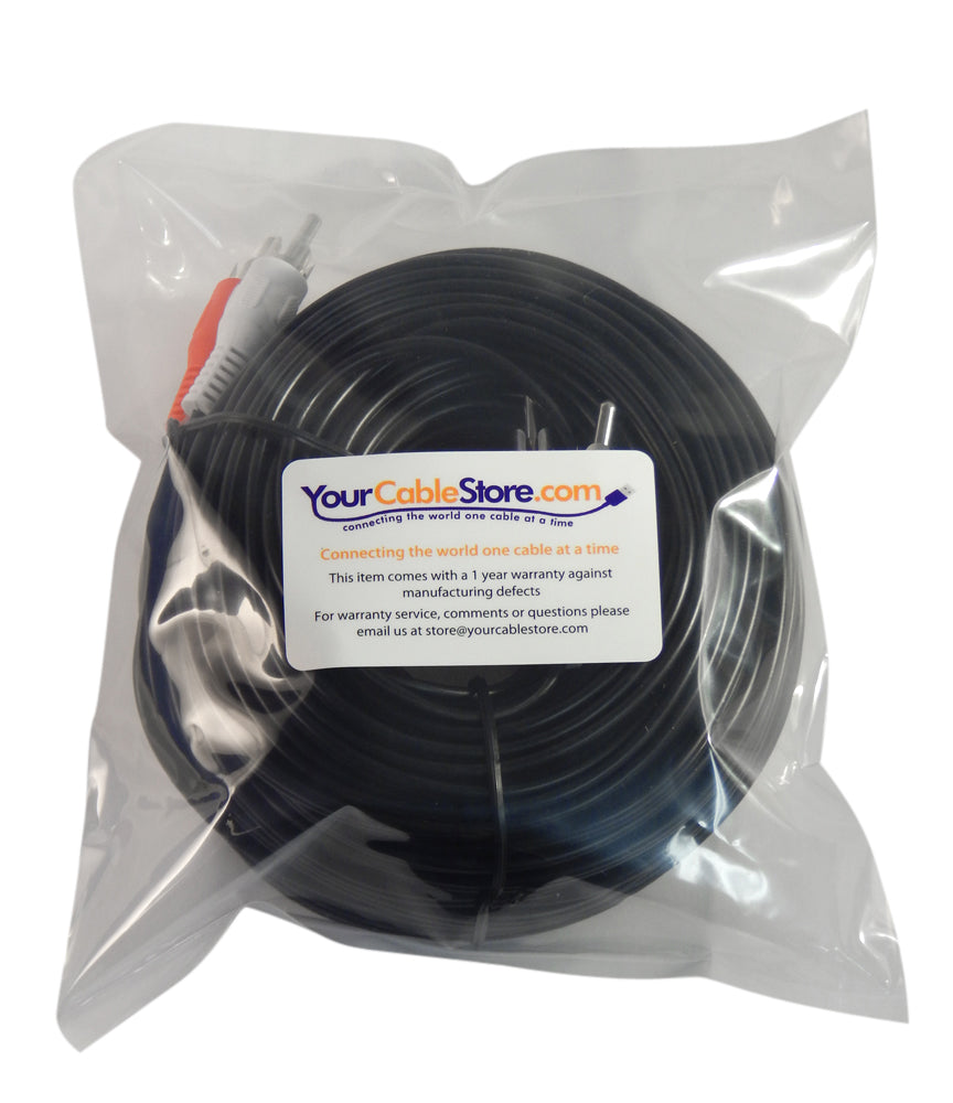 Your Cable Store 75 Foot RCA Audio Cable 2 Male To 2 Male