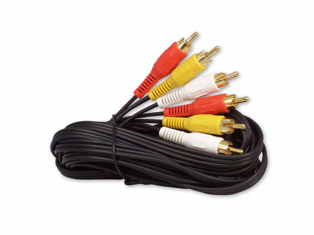 Your Cable Store 12 Foot RCA Audio / Video Cable 3 Male To 3 Male