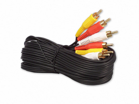 Your Cable Store 25 Foot RCA Audio / Video Cable 3 Male To 3 Male