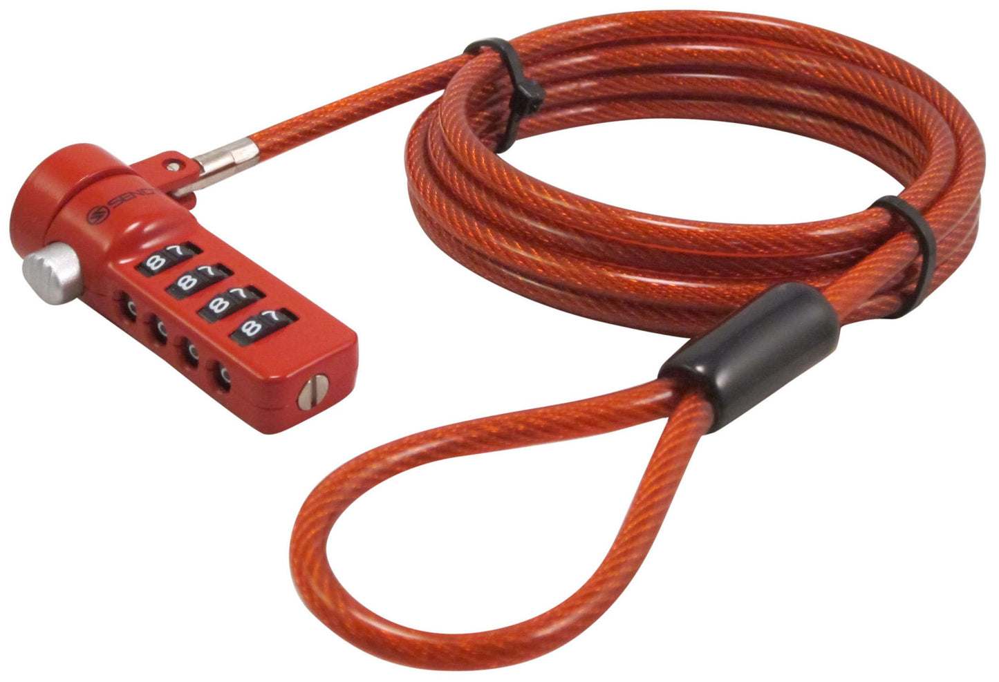 Sendt Red Notebook / Laptop Combination Lock Security Cable