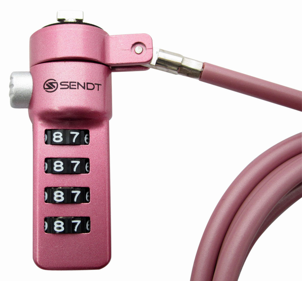 Sendt Pink Notebook / Laptop Combination Lock Security Cable