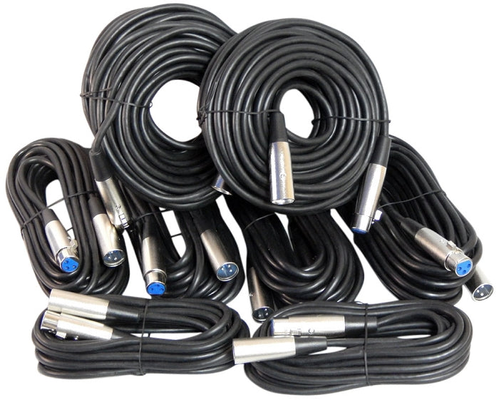 Your Cable Store XLR / Microphone Cable Kit Two 50 ft, Two 15 ft and Four 25 Foot XLR Patch Cables